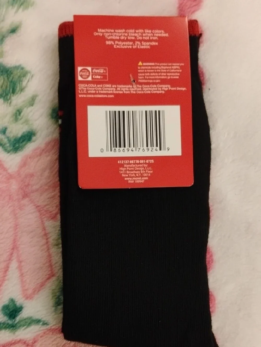 Coca Cola Black & Gray Crew Socks with Coke Logo Mens Sock  Bundle Nwt